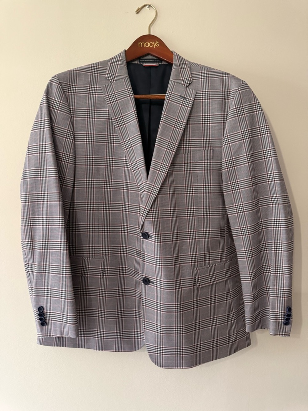 Tommy Hilfiger THFlex "Tailored to Move" Plaid Blazer size 44 reg
